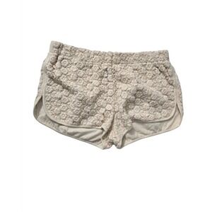Forever 21 Ivory Floral Lace Overlay Dolphin Shorts Boho Festival Summer Size S
